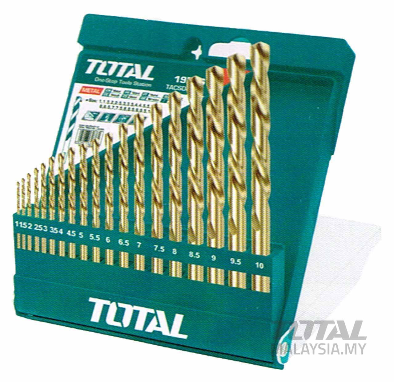 19 Pcs HSS Twist Drill Bits Set - Total